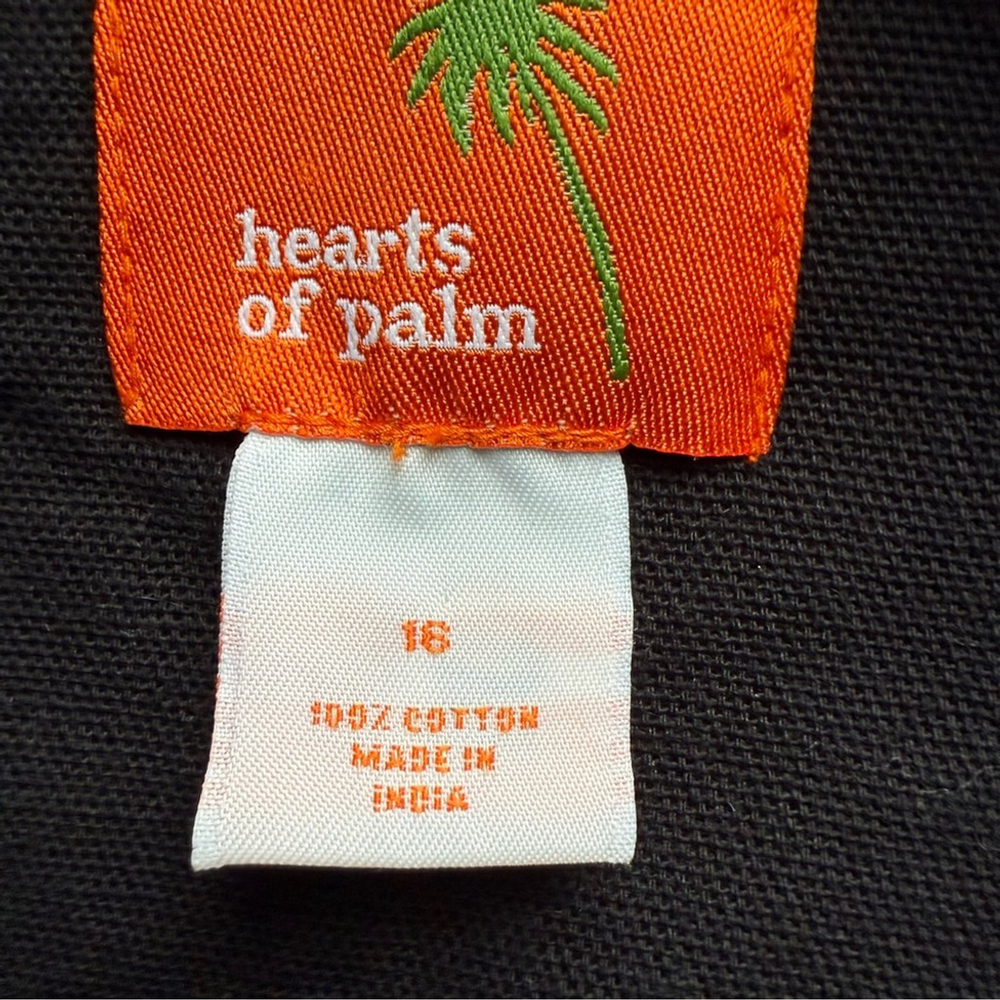 Hearts of Palm Black Tropical Floral Embroidered Cotton Blazer Women’s 16 - Picture 3 of 13